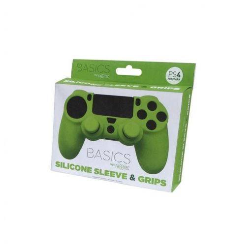 Funda Silicona + Grips Verde PS4
